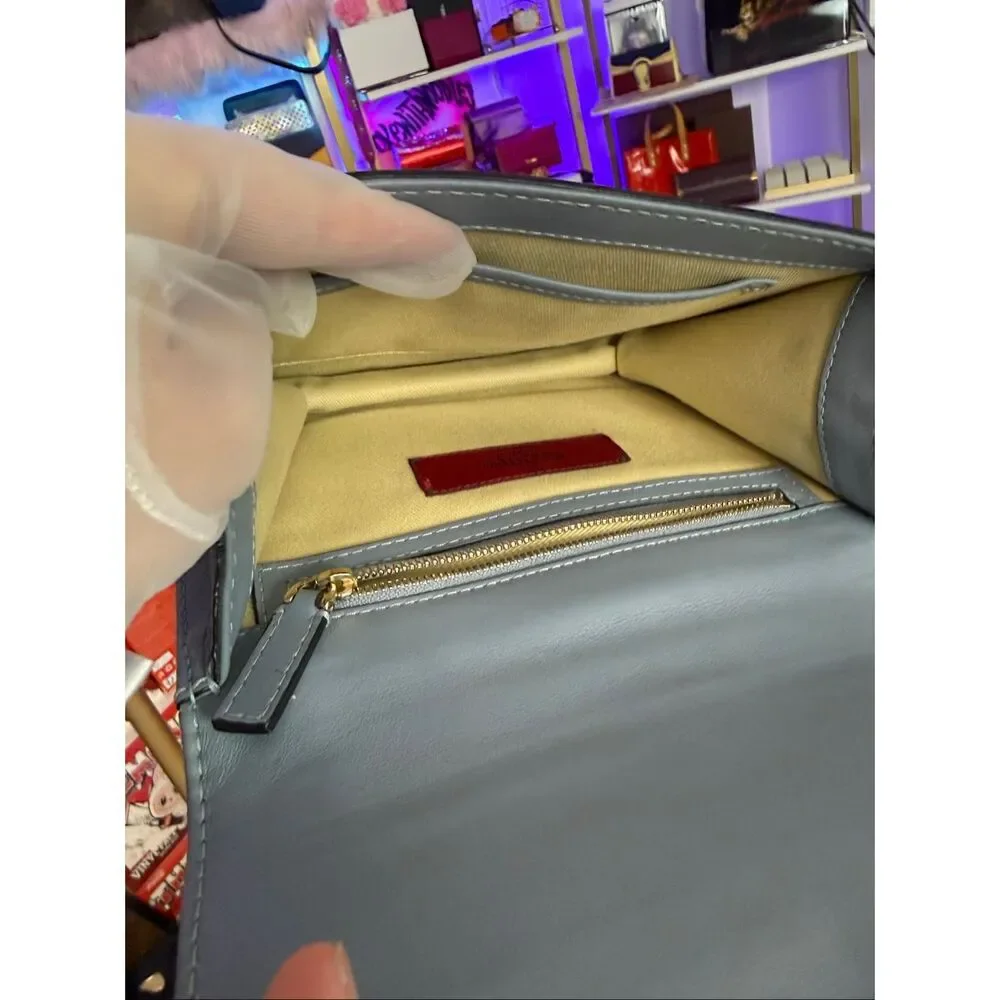 Valentino Garavani Rock Stud Blue Gray Crossbody/Shoulder 2 way Bag